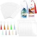 120 Sets Blank Kraft Paper Bookmarks Kit with Tassels and PVC Sleeves - color: White/120pcs
