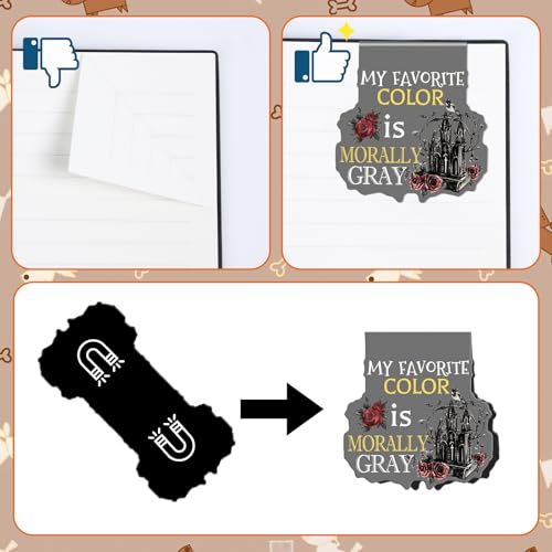 Wxiben Dark Romance Magnetic Bookmark - 8 PCS Gothic Magnetic Bookmarks Skeleton Flower Book Mark Magnets Romantasy Page Marker Clip Gift for for Women Girls Dark Romance Reader Students Teachers - style: Dark Romance