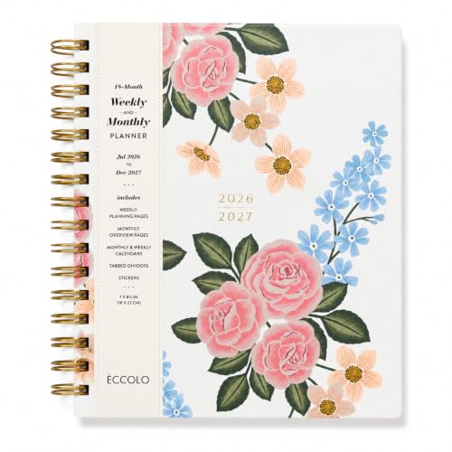 WORLD TRAVELER Academic Planner School Organizer Jul 2026-Dec 2027, 7"x9" - color: Pink Floral
