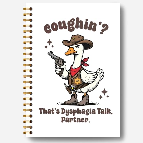 Guymn Western Goose Speech Therapy Notebook, Speech Language Pathologist Gifts Journal, Funny Cowboy Goose SLP Therapist Hardcover Spiral Notebooks Journals 5.5x8.3 Inch - color: Western Goose