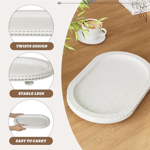 Urban Deco Oval Wooden Decorative Tray Set of 2 - style: 1 tier-2pk