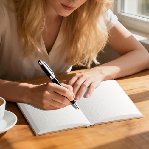 A5 Dot Grid Kraft Notebook Journals, Hardcover Subject Sketchbook Composition Notebooks with Dotted Grid Paper, 2 Pack, 120GSM, 102 Sheets, 5.5x8.3 inch, Travel Journal Set - style: DotGrid