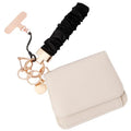 Scrunchie Wristlet Keychain Gift Set for Women with Small RFID Wallet Keychain, Stretchy Key chain with Phone Tether Tab - color: Space Black