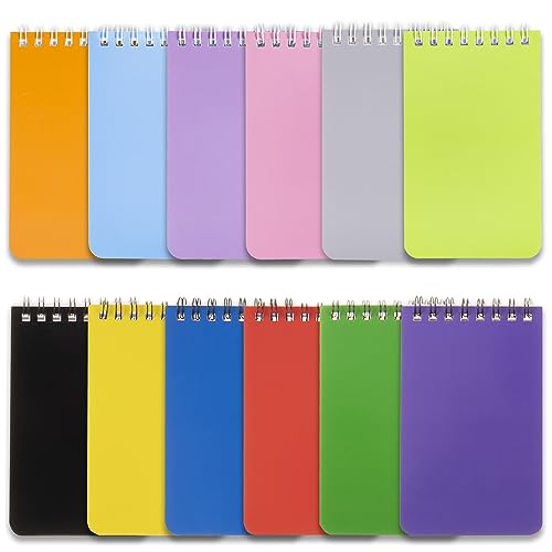 QiCheng 12 pcs Pocket Notebook Mini Notepad Small Spiral Notebooks 3X5Inch - size: 12pac