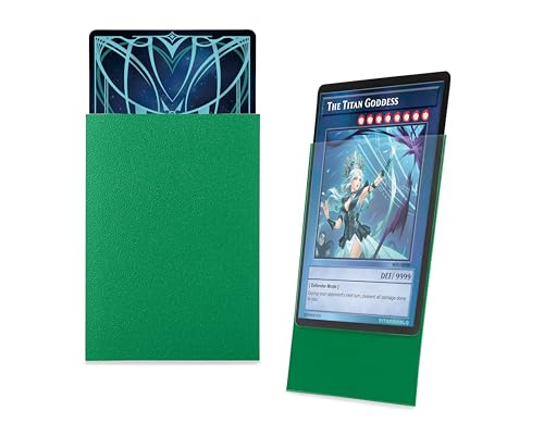 TitanShield Small Card Sleeves, White (150 Sleeves) - Fits YuGiOh - color: Emerald