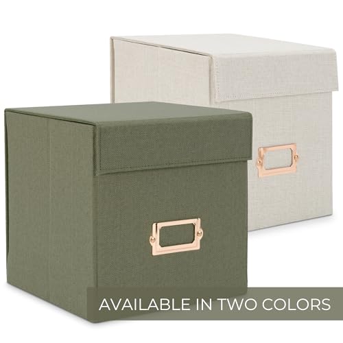Beautiful Greeting Card Organizer Box With Dividers Holds Up to 300 Cards - color: Sage