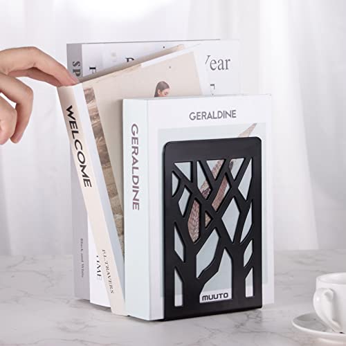 Book Ends, Bookends, Bookends for Shelves, Bookend, Book Ends for Heavy Books, Black Metal Book Shelf Holder Home Decorative, Book Stoppers for Shelves 3 Pair - size: Black-3 Pair