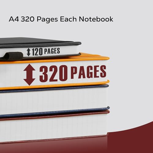 FOCUS DAY 8.5 x 11 Large Journal Notebook Notepad for Women Men Writing, 320 Pages Hardcover Leather Bound Notebook journal college ruled, 100Gsm Lined Paper, Burgundy - color: 4.Burgundy, size: A4