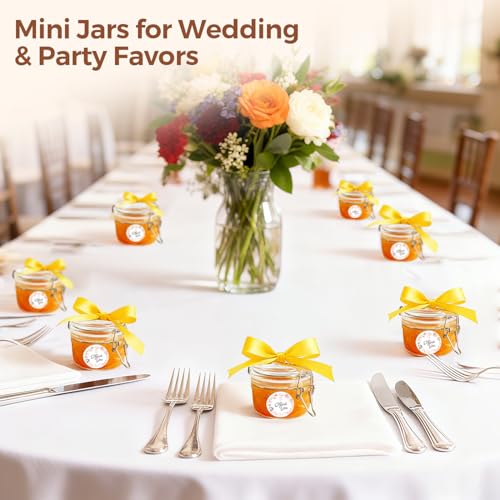 ComSaf Small Mason Glass Jars with Airtight Lids 4 oz 6 Pack Pantry - size: 4 fl oz x 6