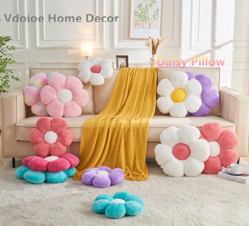 Flower Pillow,15.7In Cute Daisy Pillow Pink Throw Pillows - color: Pink, size: 15.7in