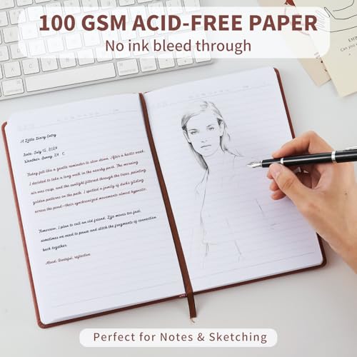 Hardcover Notebooks, A5 Lined Journals Notebook for Writing 160 Pages - color: Brown, size: 1 Pack