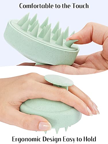 HEETA Scalp Massager Hair Growth Scrubber for Dandruff Removal Hair Care - color: New Green