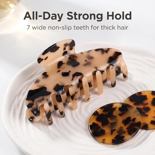 Big Hair Claw Clips Tortoise Shell Large Claw Clip For Women - color: Tortoise Shell