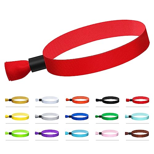 100 Pcs Cloth Wristbands, Disposable Wristbands for Events(Red) - color: RED