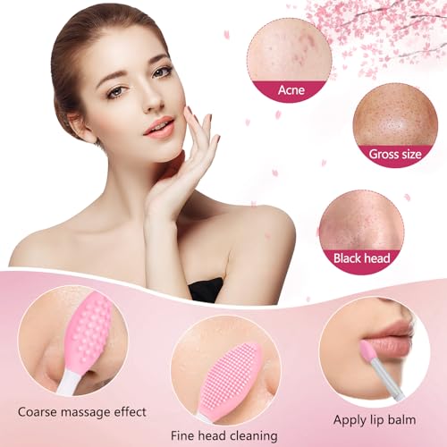 Yokilly Silicone Face Scrubber Kit: Exfoliator Blackhead Skin Care Tool - color: 5 Piece Kit