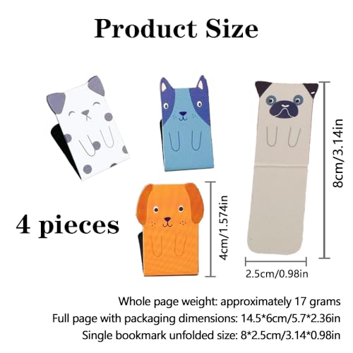 8 Pack Magnetic Bookmark Cute Cat and Dog Book Marks Page Markers Book Markers Clip for Students Teachers Assorted Cat Bookmarks for Funny Book Lovers Gifts
