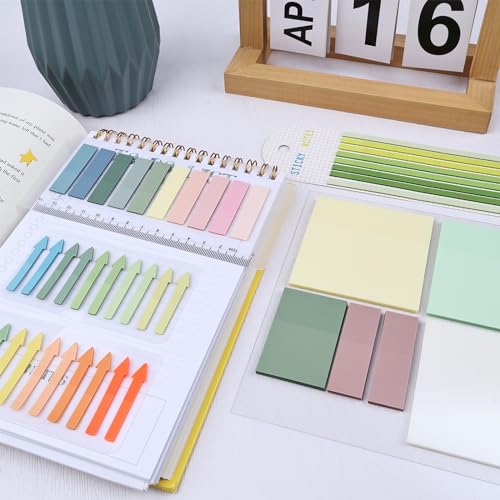 1060 Sheets Transparent Sticky Notes, Book Annotation Tab(Morandi) - color: Morandi