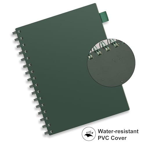RETTACY Spiral College Ruled Notebook, 300 Pages, A5 Size (5.7" x 8.2") - color: Deep Green, size: 5.7" x 8.2"