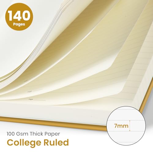 Taja Spiral Lined Journal for Women, Pretty Hardcover Journal Notebook, A5 - color: Q-Golden Grove