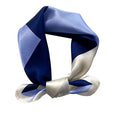 FEIBOON Mulberry Silk Scarf 21"x21" Small Square Scarfs for Women - color: Blue White