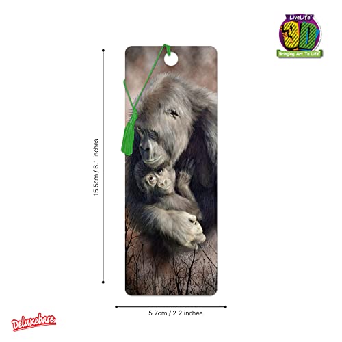 3D LiveLife Gorilla Bookmark - A Love So Grand Lenticular Page Marker - color: A Love So Grand
