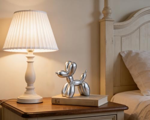 4 Inch Matte Silver Balloon Dog Sculpture - color: Silver