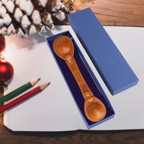 Leather Weighted Book Page Holder for Women Men, Book Weight Page Holder for Book Lovers, Book Accessories Gift for Reading Lovers (Brown) - color: 03-brown