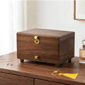 Black Walnut Lockable Jewelry Box with Feet, 3 Layer Wooden Case for Women - color: 3 Layer Full Lock with Feet