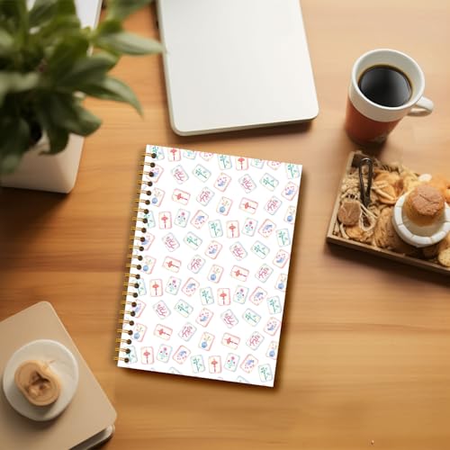 Chinoiserie Mahjong Gifts Notebook, Mahjong Gifts for Women Journal, Gift for Mah Jong Lovers Players Journal, Mah Jong Accessories Hardcover Spiral Notebooks 5.5x8.3 Inch - color: Section 4