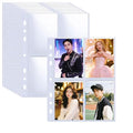 30 Pack 2.5x3.5 Card Sleeves Binder Sheets, 6/3 Ring A5 Binder Inserts, Ultra-Clear Double Sided 4 Pocket, Top Loading, for Trading Card, Photocard and Postcards - size: 2.5" x 3.5"（4 Pocket）