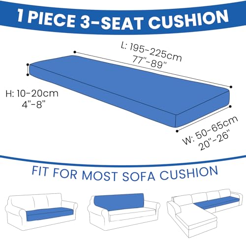 Super Stretch Sofa Cushion Covers (1 Piece, Light Gray) - color: Light Gray, size: 1 Cushion Sofa
