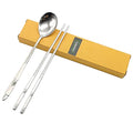GARASANI Korean Traditional Cutlery Stainless Steel Spoons and Chopsticks Set (Silver Turtle) - color: Silver Turtle