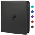 Premium Zip Card Binder 12 Pocket, Fabmaker 912 Pocket Trading Card Binder - color: Black, size: 12 Pocket - 15" x 13.6"