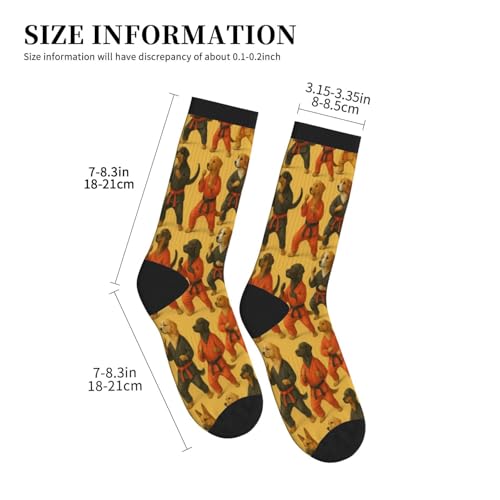 Crew Athletic Socks Funny Crazy Casual Sports Novelty Dress Socks for Women Men Running Hiking - color: Funny Yellow Dog