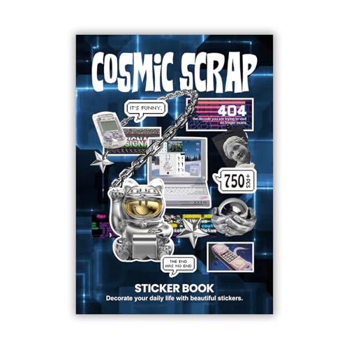 Cute Sticker Book 30 Sheets 750+ Pcs Y2K Vintage Aesthetics Stickers - color: Heavy Metal Style