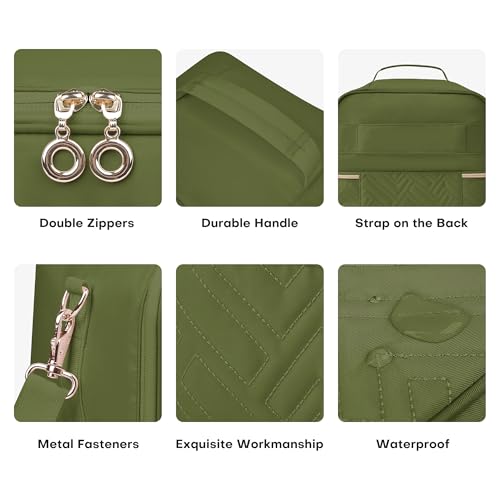 Leudes Nail Bag Polish Organizer Case Holds 42 Bottles & Gel Lamp - color: Army Green