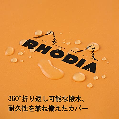 Rhodia cf16600 Notepad, No. 16 (A5), 80 Sheets, Horizontal Ruled, Water Repellent Cover, Perforated, PEFC Certified, Orange