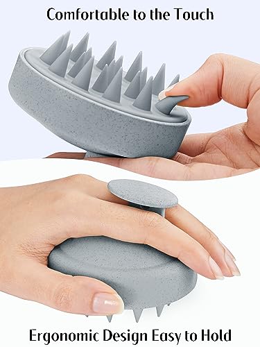 HEETA Scalp Massager Hair Growth Scrubber for Dandruff Removal Hair Care - color: New Grey