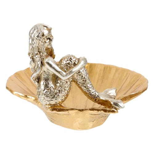 SHERCHPRY Mermaid Tray Mermaid Jewelry Plate Dessert Plate Necklace Display Holder Jewelry Display Plate Shell Trinket Dish Soap Dish Necklace Display Stand Jewelry Dish Ring Container