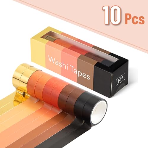 Mr. Pen- Washi Tape Set, 10 Rolls, 5 Yards/Roll, Washi Tape for Scrapbook - color: Fiery Horizon