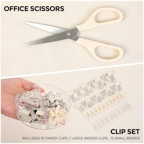 SKYDUE Desk Organizer Set with 360° Rotating Pen Holder - color: Beige