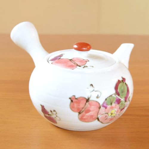 Japanese Teapot Ceramic Kyusu 12.8 fl oz Arita Imari ware Made in Japan Porcelain Tea pot for Green Tea Hana Mubyou