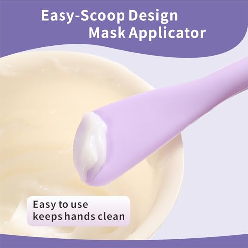 Silicone Face Scrubber, 2 in 1 Face Mask Brush, Pore Brush, Blackhead Remover, Facial Cleansing Brushes, Face Mask Applicator for Mud, Clay(Pink+Purple) - color: Pink+purple