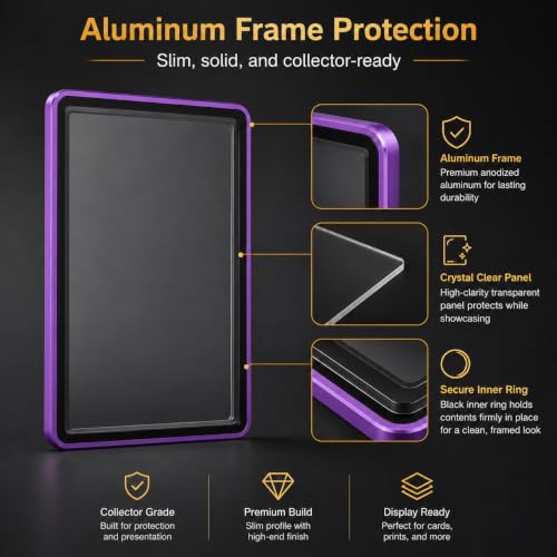 PSA Slab Case, Magnetic 9-Point Lock Display Protector,Purple - color: Purple