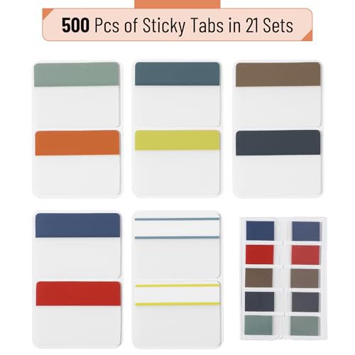 Mr. Pen- Sticky Index Tabs, 500 Pcs, 21 Sets, Colorful - color: Urban