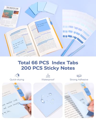 Four Candies Aesthetic School Supplies Kit with Cute Blue Pencil Case - color: Blue