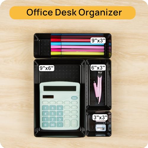 Vtopmart 25 Pack Plastic Drawer Organizers with Non-slip Rubber Pads - color: Black