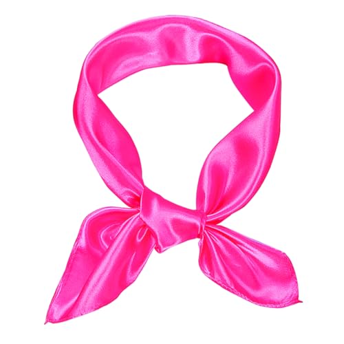 1 Piece of Square Satin Scarf Wrap Ribbon Neck Scarfs Halloween Retro Costume (23.62" x 23.62") - color: Peach Red