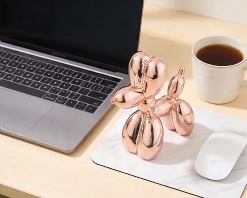 4 Inch Shiny Rosegold Balloon Dog Sculpture - color: Shiny Rose Gold