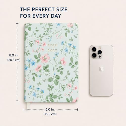 Laura Ashley Academic Planner Hardcover Agenda Jul 2026-Dec 2027, 6"x8" - color: Green